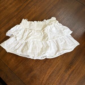 Wild Fable White Eyelet Ruffle Tiered Mini Smocked Skort Cotton Women’s Small
